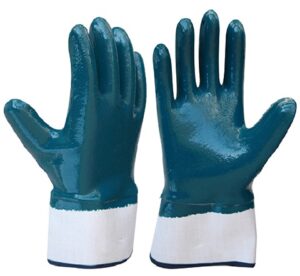 Nitrile Fully Coated Gloves, With Safety Cuff