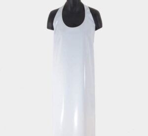 PU Die Cut Top Reusable Apron White