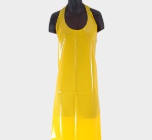 PU Die Cut Top Reusable Apron Yellow