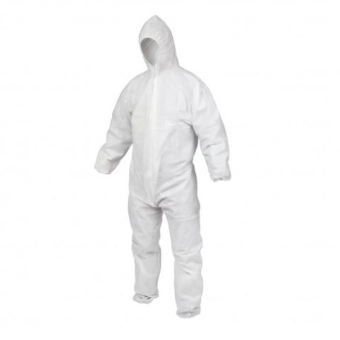 SMS Protective Coveralls with Hood  White
