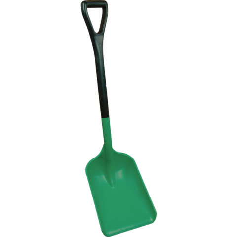 Vikan Safety Shovel w/ Standard Handle, 13.8″ Blade, Green