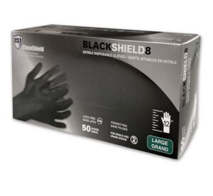 Black Shield8 Nitrile Disposable Gloves, Black - 2