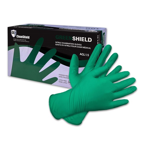 Green Shield Nitrile Examination Gloves