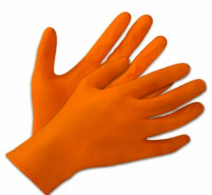 Diamond Shield Nitrile Disposable Gloves Orange - 3