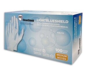 Light Blue Shield Nitrile Examination Gloves - 2