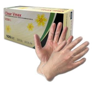 Clear Vmax Vinyl Examination Gloves