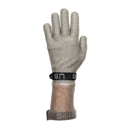 US Mesh® Stainless Steel Mesh Glove with Adjustable Snap-Back Strap Closure – Forearm Length