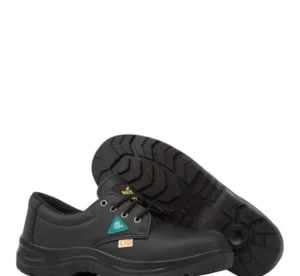 NAT'S S400 Leather Work Shoes, Double-density PU outsole, Steel toe & plateBlack