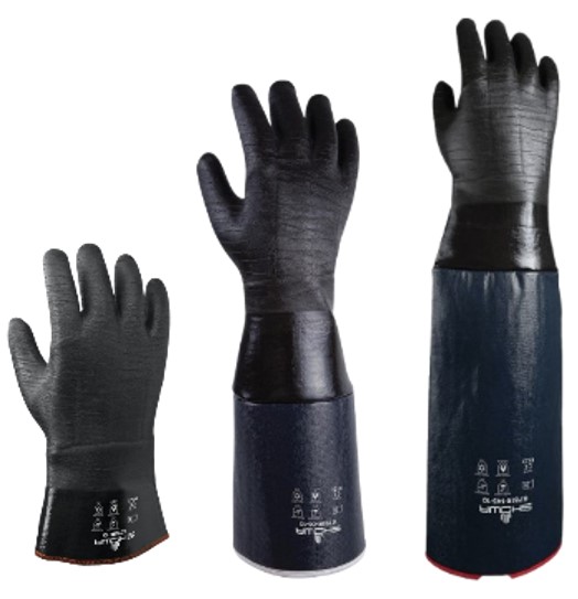 Showa Neoprene Gloves, Rough Finish, Foam Insulated, Black